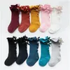 10 pcs/lot toddler baby cotton socks sweet bows skarpetki 겨울 겨울 길거난 난간 다리 아이들을위한 따뜻한 아이들 태어난 부드러운 무릎 높이 240112