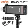 Bags Godox Ad200 Ad200pro Ttl 2.4g Hss 1/8000s Pocket Outdoor Flash Light Double Head 2900mah 200ws Lithium Battery Strobe