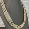 20MM Customizable Iced Out Diamond Hiphop in Sterling Sier Moissanite Cuban Link Chain