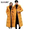 Coed Winter Cold resistant Down Jacket 30 High Quality Men's Women X-LongWinter Warm Fashion Brand Red Parkas S-5XL 240112