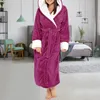 Thicken Warm Couple Style Flannel Robe Winter Long Sleeve Bathrobe Sexy Hooded Women Men Nightgown Lounge Sleepwear Home Clothes 240113