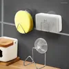 Kitchen Storage 1PC Stainless Steel Suction Cup Drain Rack Sponge Holder Brush Soap Dishwashing Liquid Drainer Sundries Organizers