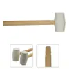 250g White Rubber Hammer Mallet Wood Handle For FloorTile Installation Decoration Rubber Hammer Hand Tools Workshop Equipment 240112