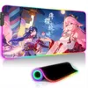 Yae Miko Genshin Impact tapis de souris d'animation Machine de jeu Rgb Pc accessoires Led tapis de jeu Xxl tapis de bureau tapis de jeu Mause Office 240113