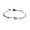 Frisado olho turco frisado fios pulseiras branco azul mal olhos sorte casal árvore da vida pulseira para mulheres colorf grânulo corda gota d dhsla