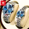 OLEVS 9931 mode Couple montres dames Top marque de luxe créatif en acier hommes montres Valentine Quartz étanche horloge 240112