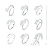 Band Rings Heart Charm Luck Angel Number Ring Stainless Steel Adjustable Size Wedding Band Anniversary Promise Drop Delivery Jewelry Dhka1