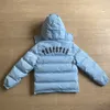 Storbritannien Original Trapstar Ice Blue Classic Men's Down Jacket Toppkvalitet Löstagbar broderad jacka