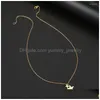 Pendentif Colliers Acier inoxydable Trois étoiles à cinq branches Collier Chaîne Collier de mode pour femmes Bijoux Party Friends Drop Deliver Dhoae