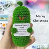 Christmas Decorations Handmade Emotional Support Pickled Cucumber Gift Cloghet Pickles Cute Drop Delivery Home Garden Festive Party Su Otjrb