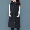 Damenwesten, ärmellose Jacke, Weste, Mantel für Damen, Winter, mit Kapuze, warme Outdoor-Westen, Jacken, Taschen, Arbeit, langer Mantel