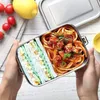Dinnerware LBER Stainless Steel Lunch Container With Lock Clips And Leakproof Design 800ML Bento Boxes For Kids Or Ad