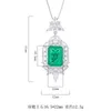 Pendant Necklaces EYIKA Brazil Women Lab Emerald Paraiba Tourmaline Necklace Fusion Stone CZ Flower Sweater Chain Wedding Fine Jewelry