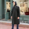 Yağmurluklar Taşınabilir Hafif Yeniden Kullanılabilir Yansıtıcı Ceket Kapşonlu Poncho Diz Uzunluğu Kamp Yürüyüş Yetişkin Junior Rainwear Siyah