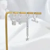 Orecchini pendenti moda coreana zircone cubico catena cubana ragazza 2024 dichiarazione lungo nappa cerchio set per regalo di gioielli da donna