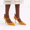 Sandálias femininas verão moda malha sandália vestido sapatos meados de gatinho salto confortável cinta de tornozelo plana respirável elegante fechado dedo apontado