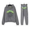 2024 Spider Hoodies Tracksuit Mens Designer Pullover Sp5der Hoodie Pants Cool Suit Streetwear Sweartshirt Pant Long Sleeve Grey Graphic Crewneck Hoody