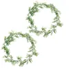 Fleurs décoratives 2 pièces plante fleur artificielle décoration guirlande guirlande pour mariage suspendu émulation rotin orner feuilles vigne en plastique
