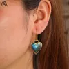 Herz Amethsyts Labradorit baumelnde Ohrringe für Frauen Boho Luxus Mode Natursteine Ohrring Designer Schmuck Bijoux 240113