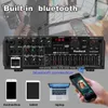 Radio Sunbuck 2500W Max Bluetooth 5.0チャネルパワーアンプHIFIステレオスピーカーAMPサポートFMラジオ2マイクUSB SDカード入力