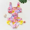 Jednoczęściowe 2-12Y Toddler Baby Girls Szyborkość One Piece Swimsuit Lopard LDREN SAMPWEAR KITA GIRLS SWOIMME STITFE BEACHWEAR H240508