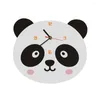 Wandklokken schattige pandavormige klok slaapkamer decor cartoon hoofd dier minimalisme kunst cadeau voor kinderen