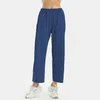 Lu Yoga-pantalones noveno para mujer, pantalones largos de tela suave, rectos, sueltos, pierna ancha, Yoga, Fitness, LW5