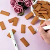 100Pcs 45X20mm Rectangle Tags Bamboo Tags For Keychain Rings Bamboo Unfinished Wood Key Ring Tag 240112