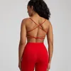 Sexy Backless Sports Bra Women Gym Yoga Crop Top Vest High Support Fitness Bralette Cross Back Push Up Underwear Soft Breathable 240113