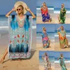 Kvinnors badkläder 10 färg strand kaftan lång klänning för kvinna sommar baddräkt täcker gröna nationella klänningar delade kläder bikini coverup