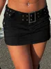 Jupes Femmes Y2k Jupe Cargo Taille Basse Moulante Court Crayon Jeans Avec Poches 90S Esthétique E-Girl Streetwear