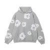 Blommor full tryckta byxor och överdimensionerade streetwear denim byxor hoodie tröjor kostym träning män kvinnor casual wear tröja sportkläder byxor urban outfit