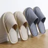 Slippers 2024 Natural Flax Home Indoor Floor Shoes Silent Sweat For Summer Women And Men Sandals