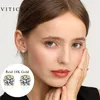 Viticen Original Real 18K Gold Diamond Earrings AU750 Present Utsökt gåva för kvinna Kvinnliga fina smycken 240112