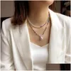 Pendant Necklaces Bohemian Seed Beads Choker Baroque Pearls Women Trendy Handmade Jewelry Birthday Gifts Beach Party Colorf Necklace Dhcqj