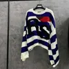 Men's Sweaters Blue Stripe RAF SIMONS RS Sweater For Men Women Top Version Oversize Bat Shirt Knit Sweatshirts b1