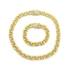 12Mm Round Chain Glow-In-The-Dark Drip Cuban Ice Out Trend Hip Hop Men Women Accessory Rhinestone Necklace Bracelet Drop Delivery Dhk5Q