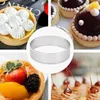 Bakeware Tools 8Pcs Stainless Steel Tart Ring Heat-Resistant Perforated Cake Mousse Round Double Rolled Metal Mold 8cm