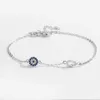 Charme Pulseiras Tongzhe Hamsa Mão Pulseira 925 Sterling Silver Sorte Azul Cz Chain Link para Mulheres Turco02