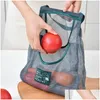 Storage Baskets Portable Reusable Grocery Bags Washable Mesh Bag Fruit Vegetable Shop String Hanging Kitchen Organizer Handbag Hh589 Dhj9R