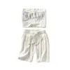 Velvet 2 Piece Set Women Outfits Sexy Fashion Suit Crop Top Drawstring Shorts Set Loose Summer Clothes Y2k Tracksuit