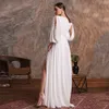 Simple Wedding Dress 2024 Sexy V Neck Long Sleeves Plain Chiffon A Line Beach Side Slit Bridal Gowns Vestidos De Noiva