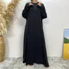 Etniska kläder abaya dubai elegant hijab klänning kalkon kaftan islam för kvinnor arab maxi ramadan vestidos blygsam mantel front blixtlåsare