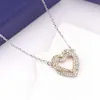 Kvinnor hjärthalsband lyxig designer hänge halsband mode smycken älskar vridmoment guld silver hjärtan