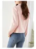 VIMLY chaqueta recortada de Tweed con textura rosa para mujer, abrigo corto de otoño e invierno con solapa, prendas de vestir exteriores de manga larga, ropa femenina V7669 240112