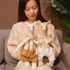 4045cm Cute Giraffe Alpaca Plush Toys Lovely Deer Alpacasso with Clothes Plushie Dolls Stuffed Animal Appease Toy for Baby 240113