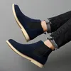 Zapatos unsex para hombre, zapatos clásicos de otoño e invierno para hombre, zapatos británicos de cuero que combinan con todo, botas Chelsea de moda, zapatos informales de marca