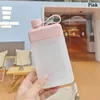 Water Bottles 450ML Portable BPA Free Reusable Travel Flat Bottle Juice Cup Drink Plastic