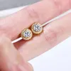ATTAGEMS 1 Carat D Color Moissatine Stud Earrings For Women 18K Gold Plated 100% 925 Sterling Silver Wedding Party Fine Jewelry 240112
