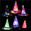 10 pièces accessoires de décoration de fête d'Halloween chapeau de sorcière brillant assistant livraison directe Dhhjb